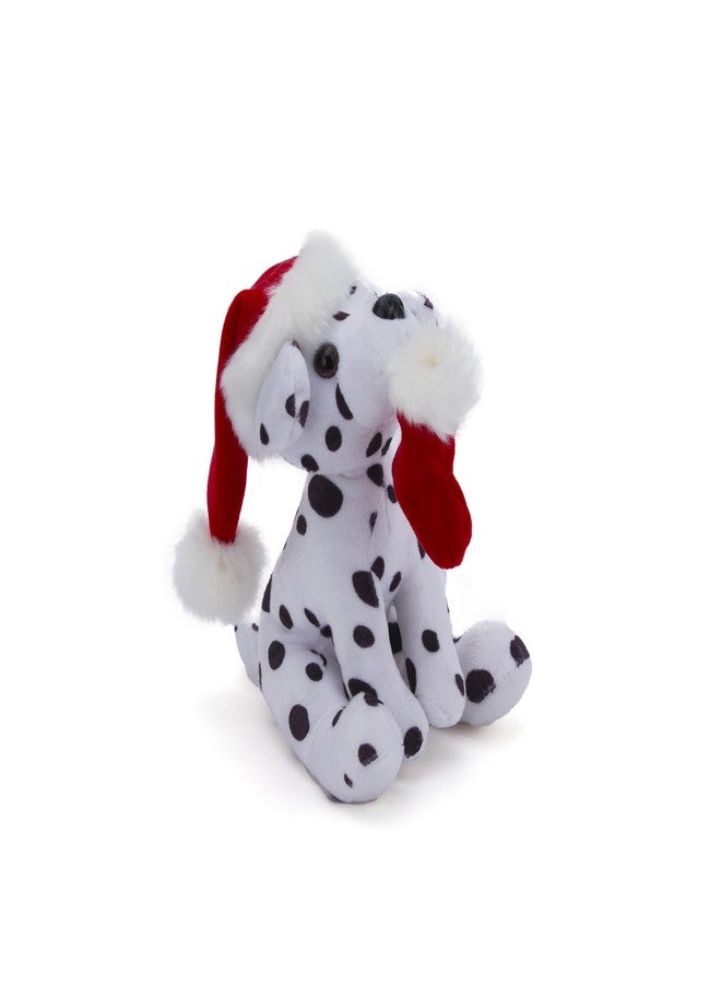 Plushland دمية كلب قطيفة من Plushland Xmas Pawpal مع قبعة سانتا، بحجم 8 بوصات، هدية مثالية للأطفال في يوم عيد الميلاد (دالميشن). - Image 2